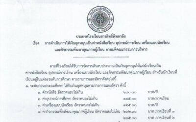 ประกาศโรงเรียนสารสิทธิ์พิทยาลัย เรื่อง การดำเนินการให้เงินอุดหนุน ปีการศึกษา 2567